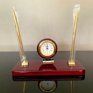 Danbury desk clock and pen stand